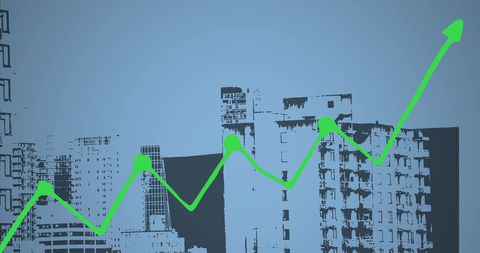Growing Financial Trends on Urban Skyline Background - Download Free Stock Images Pikwizard.com