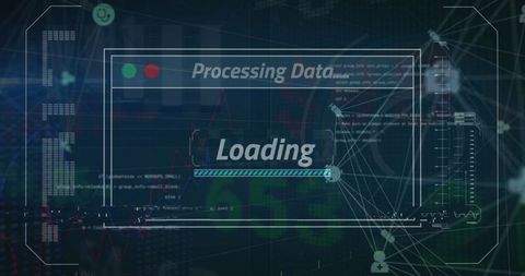 Futuristic Data Processing Dashboard with Loading Bar - Download Free Stock Images Pikwizard.com