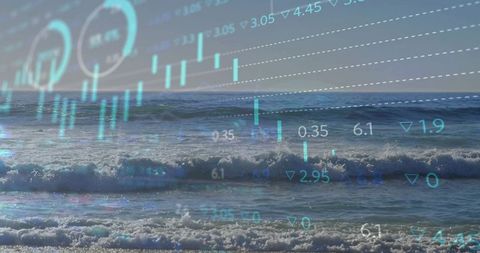 Economic growth conceptual blend atmospheric seascape data compliance