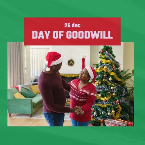 African American Couple Celebrating Day of Goodwill in Festive Kitchen