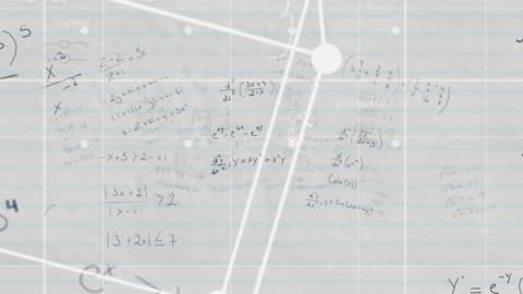 Mathematical Formulas and Equations Overlay on Abstract Background