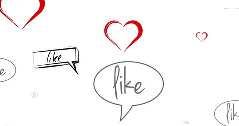 Hearts and Like Reactions on White Social Media Concept - Download Free Stock Images Pikwizard.com
