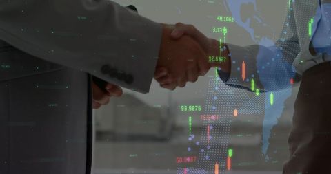 Business Partnership with Financial Data Overlay - Download Free Stock Images Pikwizard.com