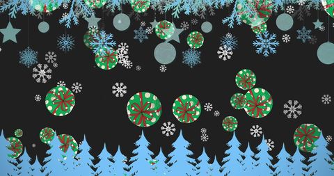 Holiday Snowflakes and Ornaments with Christmas Trees - Download Free Stock Images Pikwizard.com