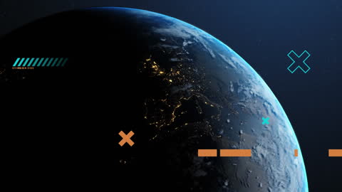 Futuristic Animation with Globe and Digital Interface
