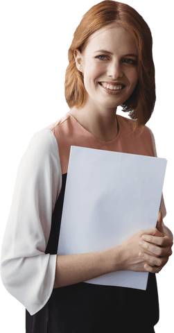 Confident Businesswoman Holding Documents, Transparent Background - Download Free Stock Videos Pikwizard.com