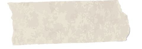 Vintage beige parchment with torn edges on transparent background