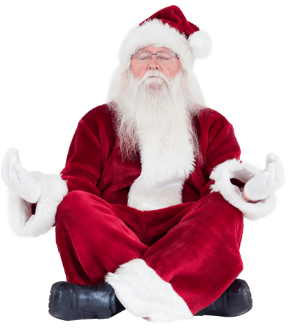 Transparent Meditating Santa in Lotus Pose Promoting Holiday Calm - Download Free Stock Videos Pikwizard.com