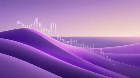 Abstract Financial Growth Chart Layers at Sunset