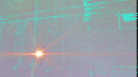 Futuristic Circuit Board with Dynamic Hologram Display