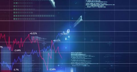 Dynamic Financial Data and Graphs on Digital Interface - Download Free Stock Images Pikwizard.com