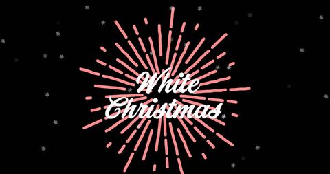 White Christmas Text with Falling Snow Image for Festive Celebrations