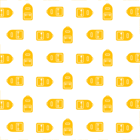 Yellow Backpack Pattern on Transparent Background Seemless Icon Set - Download Free Stock Videos Pikwizard.com