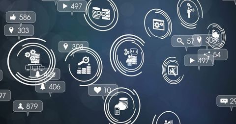 Global Technology Networking with Digital Interface Icons - Download Free Stock Images Pikwizard.com