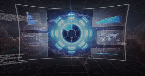 Futuristic Digital Interface Analyzing Data Patterns in Cyber Space - Download Free Stock Images Pikwizard.com