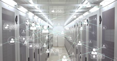 Network Connections in Data Server Room - Download Free Stock Images Pikwizard.com