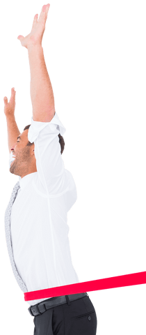 transparent victory pose: businessman finishing race - Download Free Stock Videos Pikwizard.com