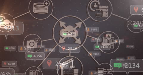 Social Media Infographic with Digital Icons and Analytics