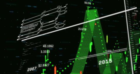 Digital Interface with Financial Data Visualizations - Download Free Stock Images Pikwizard.com