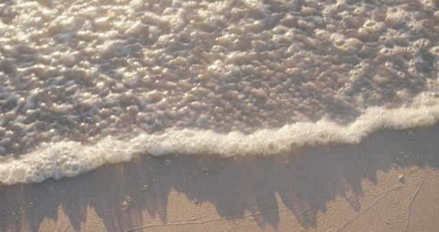 Close up of sea with waves, in slow motion, with copy space. Summertime, lifestyle and holiday concept.