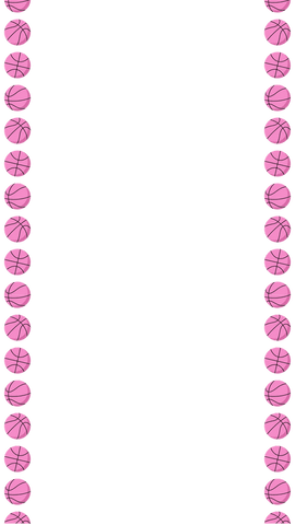 Pink Basketball Icons Frame with Transparent Background