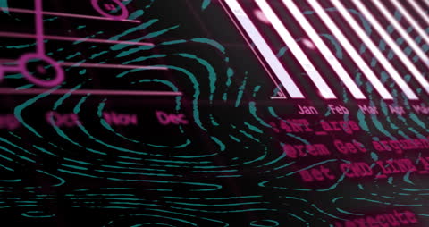 Abstract Digital Data Processing with Neon Effects