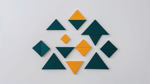 Colorful abstract geometric wall art composition