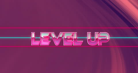 Vibrant Retro Level Up Neon Animation Background