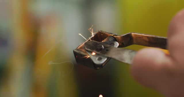 Close-Up of Metal Cutting with Sparks Flying - Download Free Stock Images Pikwizard.com