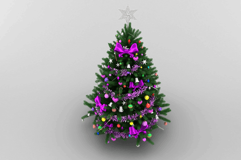 transparent festive christmas tree decorated with purple ribbon - Download Free Stock Videos Pikwizard.com