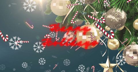 Festive Christmas Decor with Candy Canes and Snowflakes