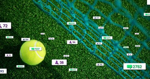 Tennis Concept with Social Media Engagement Icons - Download Free Stock Images Pikwizard.com
