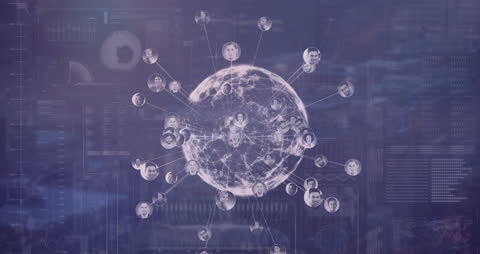 Animated Digital Brain with Global Connections AI Concept