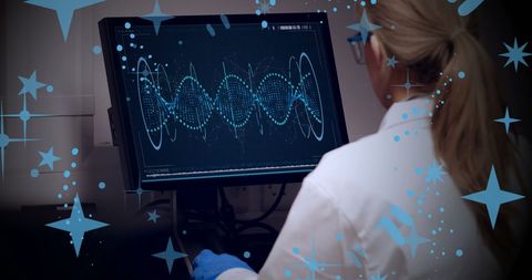 Scientist Analyzing Complex Data Patterns on Computer in Laboratory - Download Free Stock Images Pikwizard.com