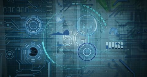 Futuristic 5G Network Interface with Digital Circuit Design - Download Free Stock Images Pikwizard.com