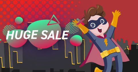 Retro Superhero-Themed Huge Sale Announcement