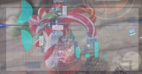 Integrated digital technology on festive candy canes