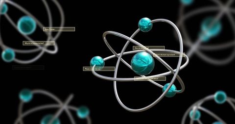 Digital Orbital Atoms with AI Text on Black Background - Download Free Stock Images Pikwizard.com