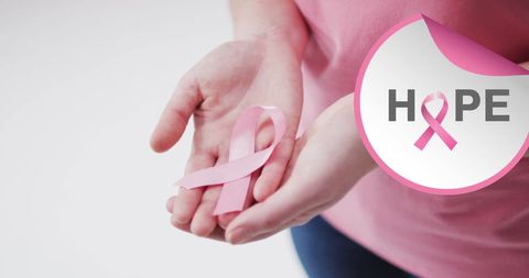 Hands Holding Pink Ribbon for Breast Cancer Awareness HOPE Concept - Download Free Stock Images Pikwizard.com