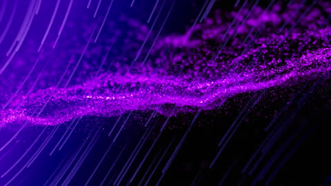 Vibrant Abstract Particles Navigating in Flowing Motion