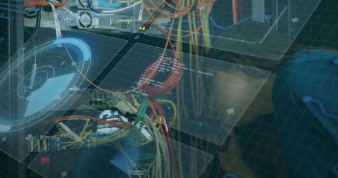 Futuristic Network Cables and Holographic Controls in Data Center - Download Free Stock Images Pikwizard.com