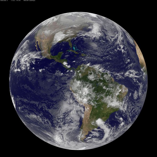 Earth from Space Captured by NOAA's GOES-13 Satellite on Winter Solstice 2011 - Download Free Stock Photos Pikwizard.com
