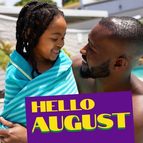 father and daughter embracing by pool in summer - Download Free Stock Templates Pikwizard.com