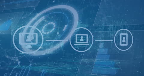 Digital Network Connections and Financial Data Analysis Concept
