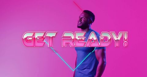 Energetic neon motivational fitness lifestyle