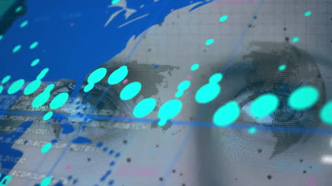 Digital Finance Concepts with Female Gaze Overlaid on World Map