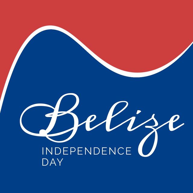 Belize independence day text banner against red and blue background - Download Free Stock Videos Pikwizard.com