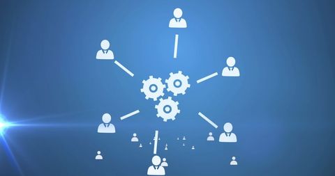 Network of Media Icons on Blue Background - Download Free Stock Images Pikwizard.com