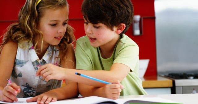 Young Children Learning and Doing Homework Together - Download Free Stock Images Pikwizard.com