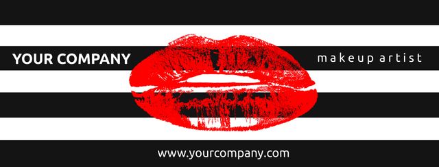 Bold Red Lips Makeup Artist Business Card for Fashion Branding - Download Free Stock Templates Pikwizard.com